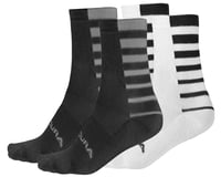 Endura Coolmax Stripe Socks (Black/White) (Twin Pack)